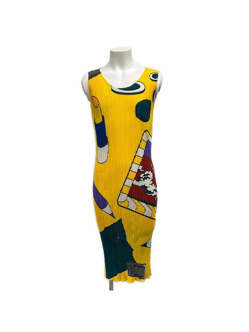 Pleats Please Yellow Multi [Outer #323127P94B